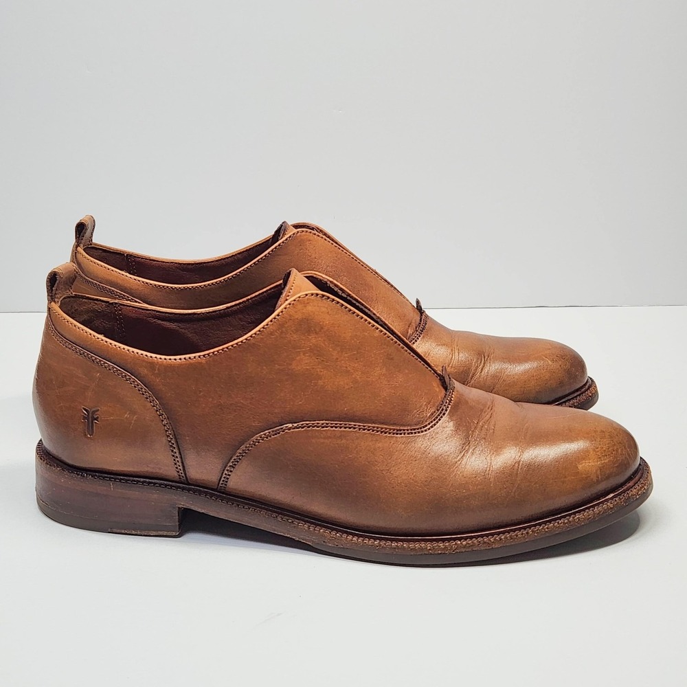 FRYE Slip On Leather Loafers Oxfords Shoes Womens 9.5 M Cognac Brown - Picture 8 of 16